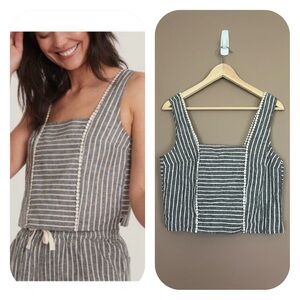 {Marine Layer} Stella Tank Striped in Black & Cream - Womens Small - NWT